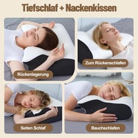 Shulltji Curosleep ortopéd nyakpárna memóriahab oldalt és háton alvóknak - fekete 6