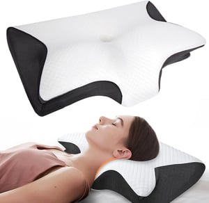 Shulltji Curosleep ortopéd nyakpárna memóriahab oldalt és háton alvóknak - fekete