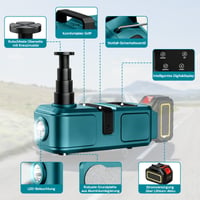 Elektrický zdvihák Shulltji 5T, akumulátorový zdvihák na auto kompatibilný s Makita 18V-21V, s diaľkovým ovládaním a LED osvetlením, pre autá, SUV a nákladné vozidlá, výška zdvihu 15,5-45 cm, bez akumulátora 3