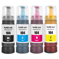 Cerneală de reîncărcare SHUOLEI 104 pentru imprimante Epson EcoTank ET-1810 ET-2810 ET-2820 ET-2830 ET-2840 ET-2870 ET-4800 ET-4810, cartuș de cerneală compatibil, 4 bucăți 1