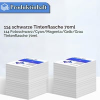 SHUOLEI 114 Plniteľné atramentové kazety kompatibilné s Epson 114, multipack pre ET-8500 ET-8550, 12 ks (2 čierna/2 fotočierna/2 azúrová/2 purpurová/2 žltá/2 sivá) 3