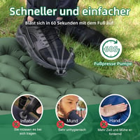 Shuoo Önfelfújó Kempingmatrac 12cm Vastag 72cm Széles - Ultrakönnyű Vízálló Matrac Lábpumpával és Párnával Túrázáshoz 3