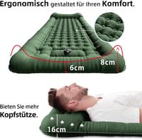 Shuoo Önfelfújó Kempingmatrac 12cm Vastag 72cm Széles - Ultrakönnyű Vízálló Matrac Lábpumpával és Párnával Túrázáshoz 4