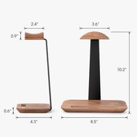 SHUOSUO Stalak za slušalice od orahovine s bazom za odlaganje, crni, kompatibilan s AirPods Max, Beats, Bose, Sony, Sennheiser, gaming slušalicama 5