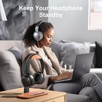 SHUOSUO Stalak za slušalice od orahovine s bazom za odlaganje, crni, kompatibilan s AirPods Max, Beats, Bose, Sony, Sennheiser, gaming slušalicama 6