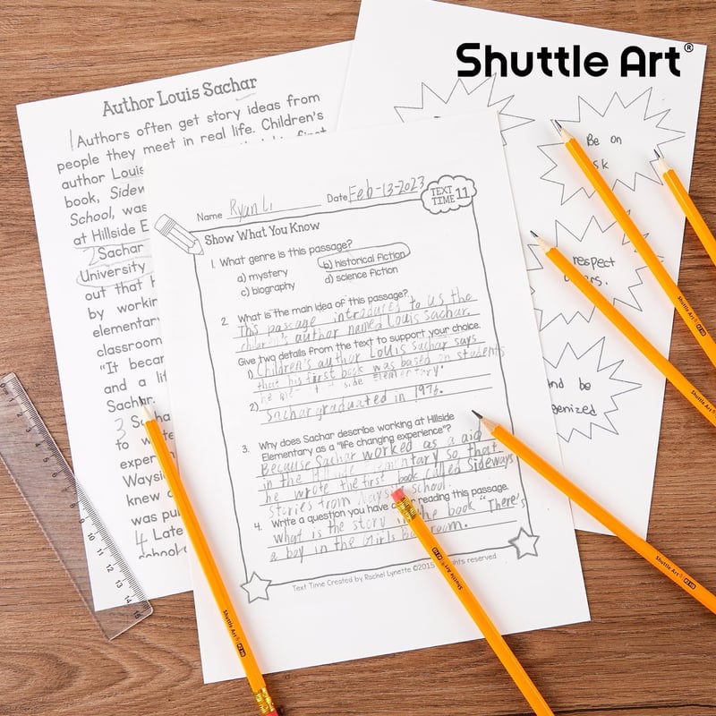 Shuttle Art HB Ceruza 180 db Előhegyezett Sárga Grafitceruza Radírral Bulk Csomag - 180, HB Pencil