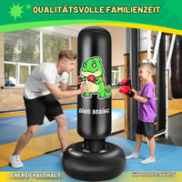 Nafukovacie boxerské vrece SHZYGQ Dino pre deti 165 cm, s boxerskými rukavicami, pre chlapcov a dievčatá vo veku 3-12 rokov, na tréning karate, taekwondo a MMA 6