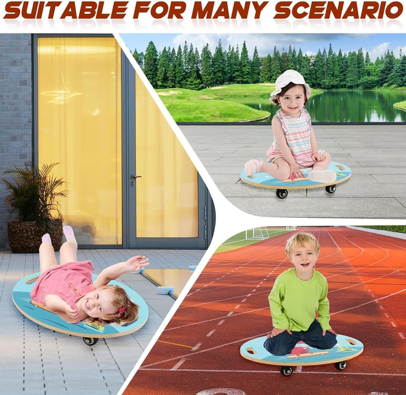Siairo Gyerekek Egyensúlyi Roller Board Fogantyúval és Csendes Kerekekkel