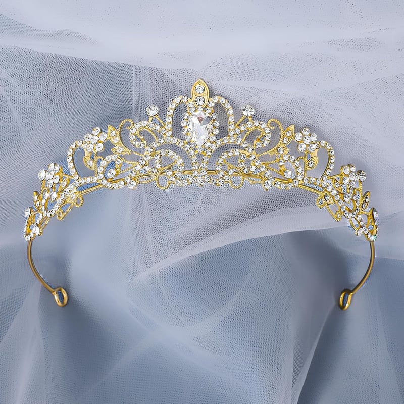 Sibba Strasszos Tiara Korona Fésű Menyasszony Esküvő Hercegnő Hajdísz