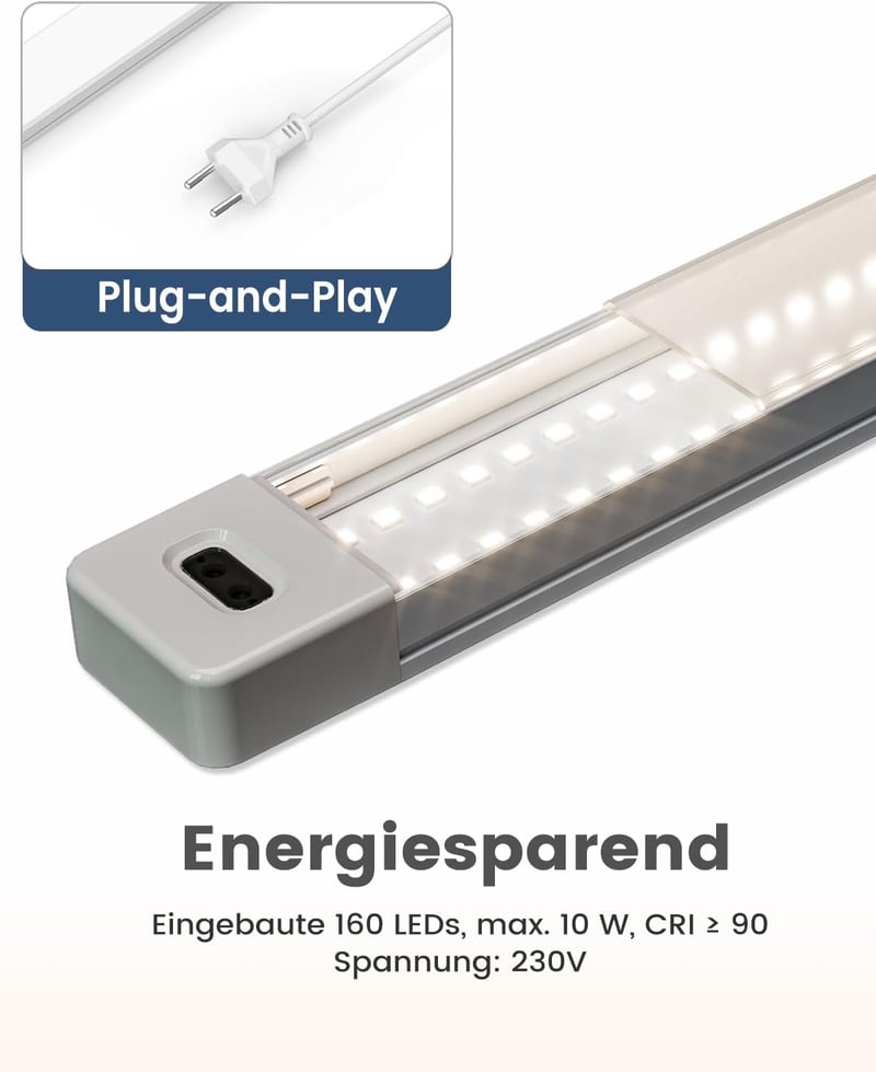 SIBI LIGHTING 90 cm LED Konyhapult Világítás Érzékelővel Dimmer Funkcióval - 90 cm, 4000 K Neutral White