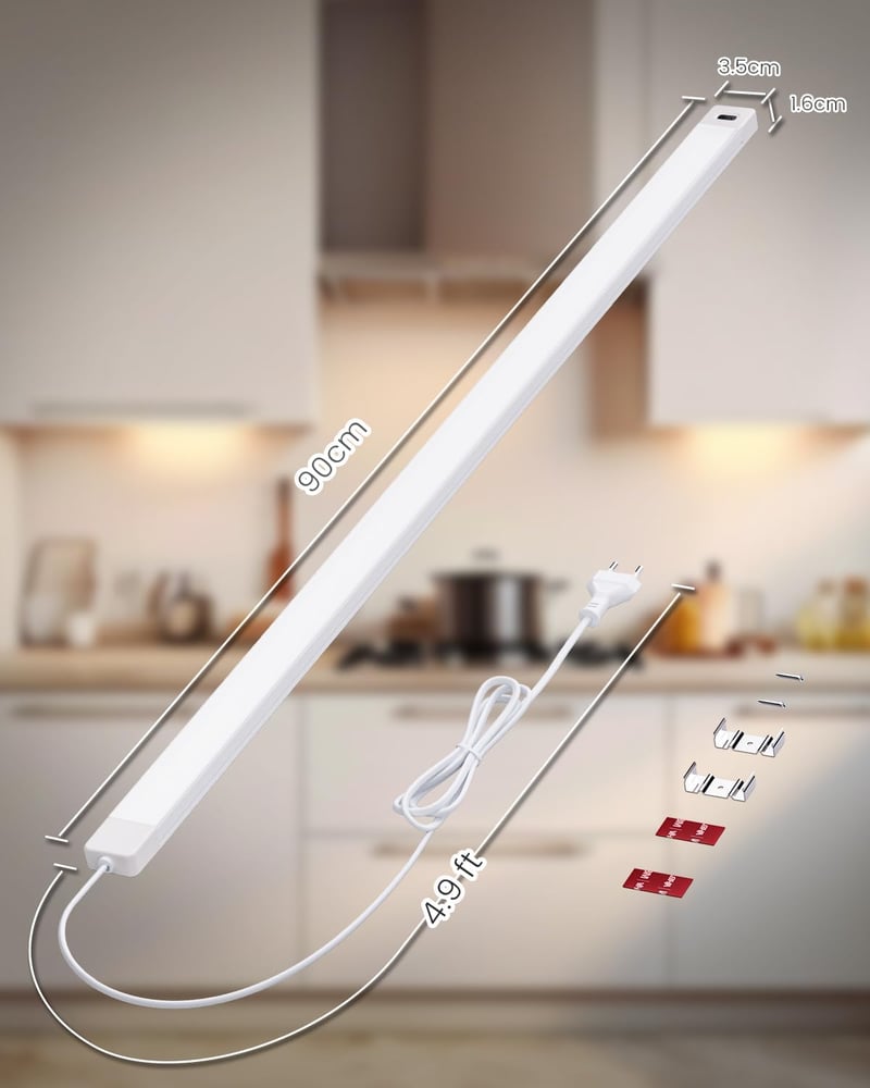 SIBI LIGHTING 90 cm LED Konyhapult Világítás Érzékelővel Dimmer Funkcióval - 90 cm, 4000 K Neutral White