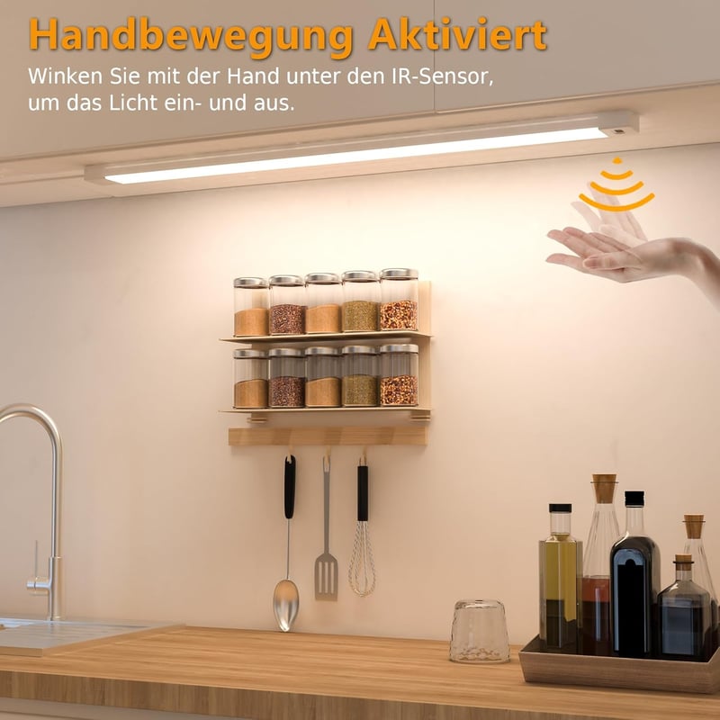 SIBI LIGHTING LED Konyhai Lámpa 41cm - Fényerőszabályozható Szenzoros Világítás 5 Színhőmérséklettel, Szekrény Alatti Világítás Konyhába, Po