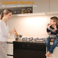 SIBI LIGHTING LED Szekrény Világítás 41cm - Semleges Fehér Fénycsík Érintésmentes Szenzorral, Szabályozható Fényerő, Konyhába, Polcokra, Mun 4