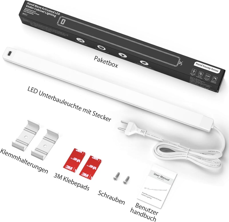 SIBI LIGHTING LED Szekrény Világítás 41cm - Semleges Fehér Fénycsík Érintésmentes Szenzorral, Szabályozható Fényerő, Konyhába, Polcokra, Mun