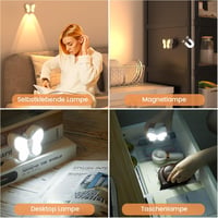 SIBI LIGHTING Pillangó Alakú Éjjeli Lámpa - Mozgásérzékelős LED Világítás 3 Színmóddal, USB Tölthető, Tompítható, Fürdőszobába, Lépcsőhöz, G 8