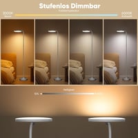 SIBRILLE LED Állólámpa 36W - Távirányítós Dimmelhető Padlólámpa 3000K-6000K, 350° Forgatható Fejjel, Olvasólámpa Nappali Hálószoba Irodai Ha 3