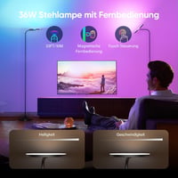 SIBRILLE RGB LED Állólámpa 36W - Távirányítós, Fényerőszabályozható, 3000K-6000K Színhőmérséklet, 350° Forgatható, Modern Olvasólámpa Nappal 2