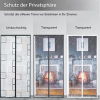 Perdea termoizolantă pentru ușă, 80x200 cm, Perdea magnetică izolatoare pentru căldură și frig, pentru aer condiționat, fixare cu bandă adezivă, fără găurire 6