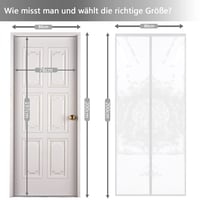Perdea termoizolantă pentru ușă, 80x200 cm, Perdea magnetică izolatoare pentru căldură și frig, pentru aer condiționat, fixare cu bandă adezivă, fără găurire 7
