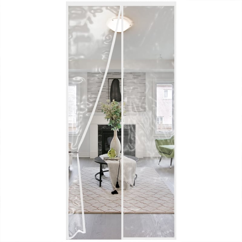 Perdea termoizolantă pentru ușă, 80x200 cm, Perdea magnetică izolatoare pentru căldură și frig, pentru aer condiționat, fixare cu bandă adezivă, fără găurire