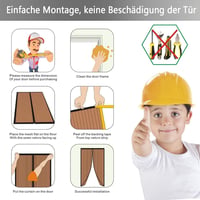 Perdea termoizolantă pentru ușă, 80x200 cm, Perdea magnetică izolatoare pentru căldură și frig, pentru aer condiționat, fixare cu bandă adezivă, fără găurire 8