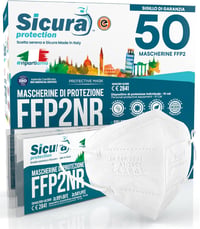 SICURA MASCHERINE CHIRURGICHE FFP2 Maszk CE Tanúsított BFE ≥99% Szűrő Orvosi Légzésvédelem 1