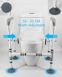 SIDTIY WC támasztó keret, toalett segédeszköz bármilyen WC-hez, állítható magasság és szélesség, nagy csúszásgátló talppal 2