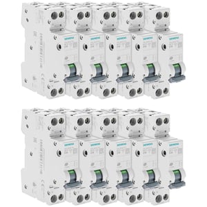 Siemens 10A Fázis és Nulla Vezető Kismegszakító 10 db-os Csomag Elektromos Áramköri Védelem Használt