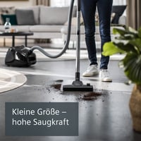 Aspirator cu sac Siemens VS06B112A synchropower, 700 W, filtru Hygiene, perie pentru parchet, covoare și gresie, duză pentru spații înguste, cablu lung, negru 4