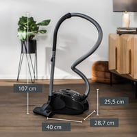 Aspirator cu sac Siemens VS06B112A synchropower, 700 W, filtru Hygiene, perie pentru parchet, covoare și gresie, duză pentru spații înguste, cablu lung, negru 3