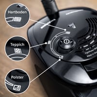 Aspirator cu sac Siemens VS06B112A synchropower, 700 W, filtru Hygiene, perie pentru parchet, covoare și gresie, duză pentru spații înguste, cablu lung, negru 10