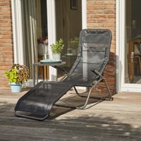 Șezlong rabatabil Siena Garden Anco, antracit/negru, scaun de relaxare pentru grădină 2