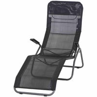 Șezlong rabatabil Siena Garden Anco, antracit/negru, scaun de relaxare pentru grădină 1
