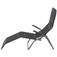 Șezlong rabatabil Siena Garden Anco, antracit/negru, scaun de relaxare pentru grădină 3