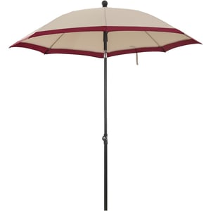 Umbrelă de soare cu tijă centrală Siena Garden City Push Ø180 cm, protecție solară de grădină, culoare bej/prună