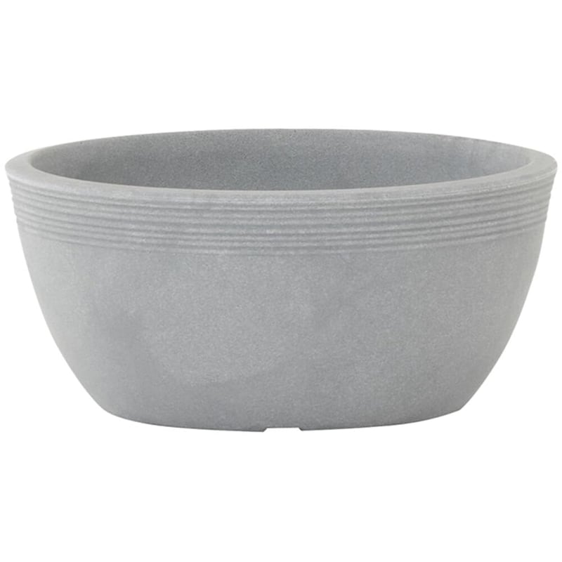 Siena Garden Malaga kvetináč, priemer 38 cm, výška 17 cm, sivý vonkajší črepník