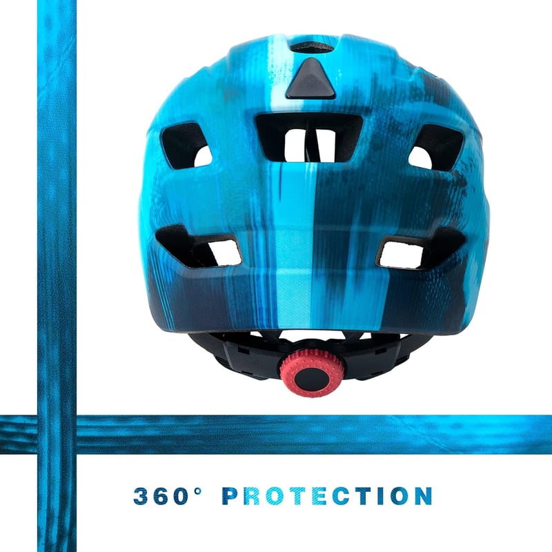 SIFVO Gyerek Kerékpáros Sisak 50-57cm Lányoknak Fiúknak Levehető Napellenzővel - White Black-Blue