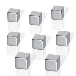 Sigel BeBoard B3101 neodimski kockasti magnet, srebrni – set od 8 komada