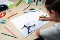 Sigel HO940 Goal Zone papierová podložka na stôl A3, 80 g/m², 30 listov, protišmyková, futbalový blok na kreslenie, svetlomodrá/stredne modrá/čierna 2