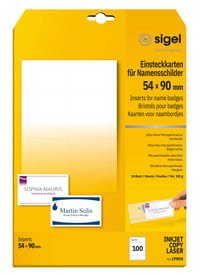Vizitky Sigel LP898, 54x90 mm, 100 ks - biele 1