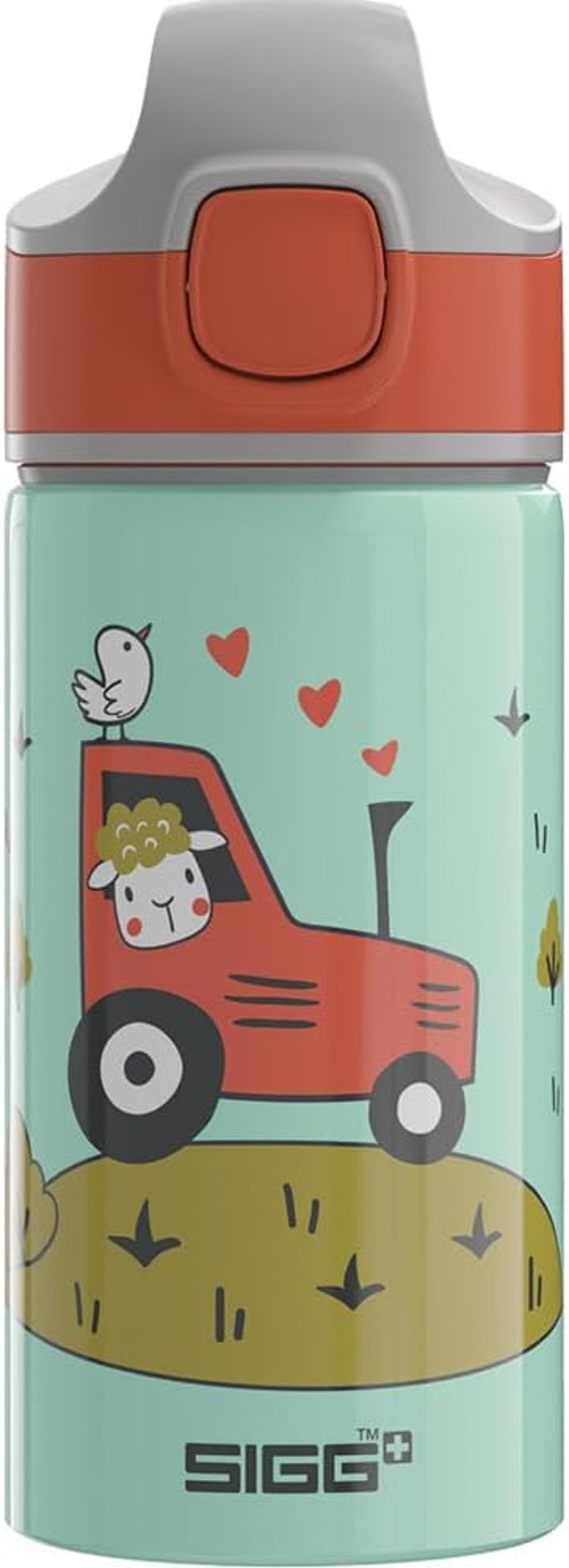 Sigg Miracle Tractor alumínium gyerek kulacs szívószállal - vízzöld/narancs - 0,4 l