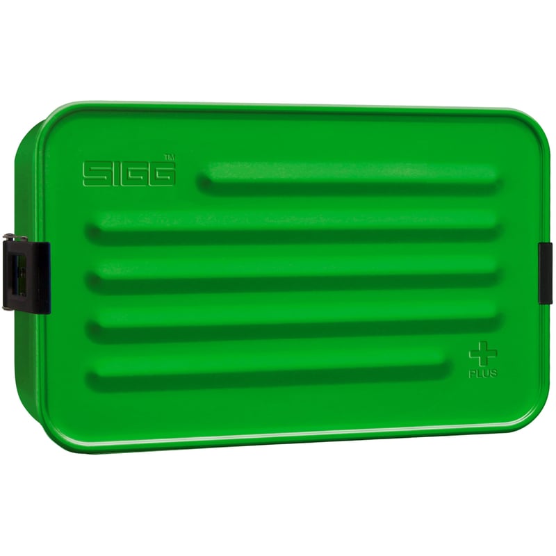 Casetă de prânz din aluminiu Sigg Alu Lunchbox Plus L verde cu compartimente despărțitoare 1,2 L - lavabilă în mașina de spălat vase, utilizabilă în cuptorul cu microunde, fără BPA