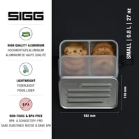 Casetă pentru prânz din aluminiu Sigg Alu Lunchbox Plus S cu compartimente - lavabilă în mașina de spălat vase, compatibilă cu cuptorul cu microunde, complet etanșă, fără BPA - 0,8 L 3