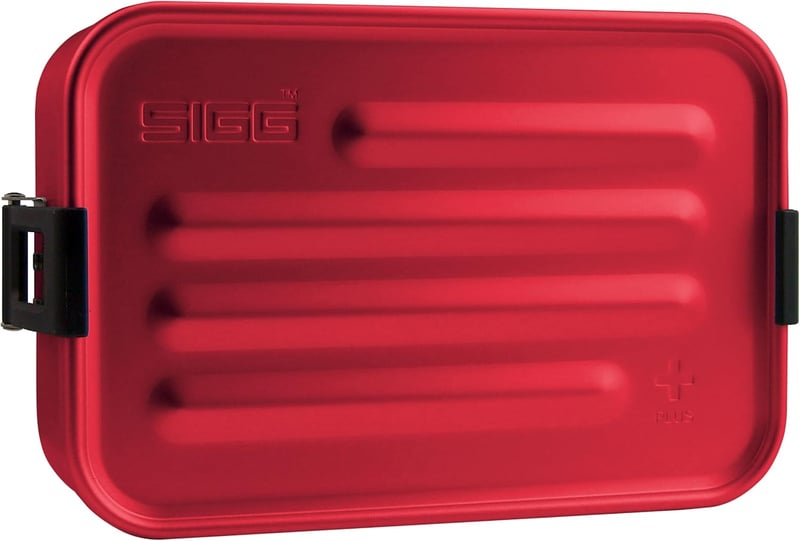 SIGG Alumínium Ebéddoboz Osztóval - Szétválasztható Ételhordó Mikróhullámú Sütőben Használható - Red, Small
