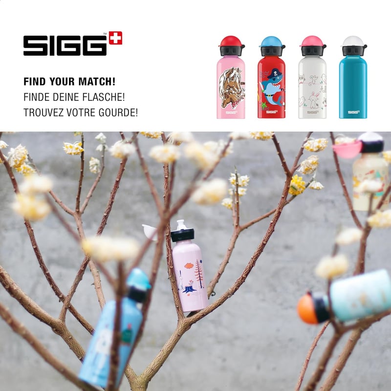 Sigg alumínium gyerekivópalack 0,4L - szivárgásmentes, könnyű, BPA-mentes - 24 Beary, Classic