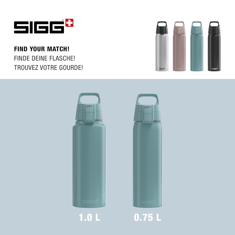 SIGG alumínium kulacs WMB One szénmentesített 1L 0,75L szódavízhez BPA-mentes - Morning Blue, 0.75 L