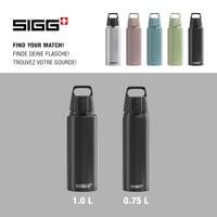 SIGG alumínium kulacs WMB One szénmentesített 1L 0,75L szódavízhez BPA-mentes - Black, 1 L 5