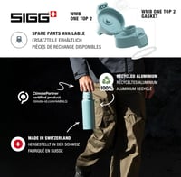 SIGG alumínium kulacs WMB One szénmentesített 1L 0,75L szódavízhez BPA-mentes - Morning Blue, 0.75 L 4