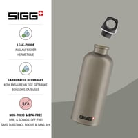 Hliníková športová fľaša SIGG WMB Traveller, na sýtené nápoje, nepriepustná, bez obsahu BPA, 0,6 l / 1 l / 1,5 l 3