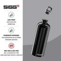 Hliníková športová fľaša SIGG WMB Traveller, na sýtené nápoje, nepriepustná, bez BPA, 0,6 l / 1 l / 1,5 l 3